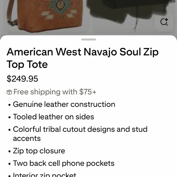 American West Brown Zuni passage genuine Leather Shoulder Bag crossover purse - Picture 8 of 8